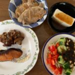 ダイエット・ボディメイク食事例（豆腐、もずくサラダ、鮭、豚肉、鶏肉）