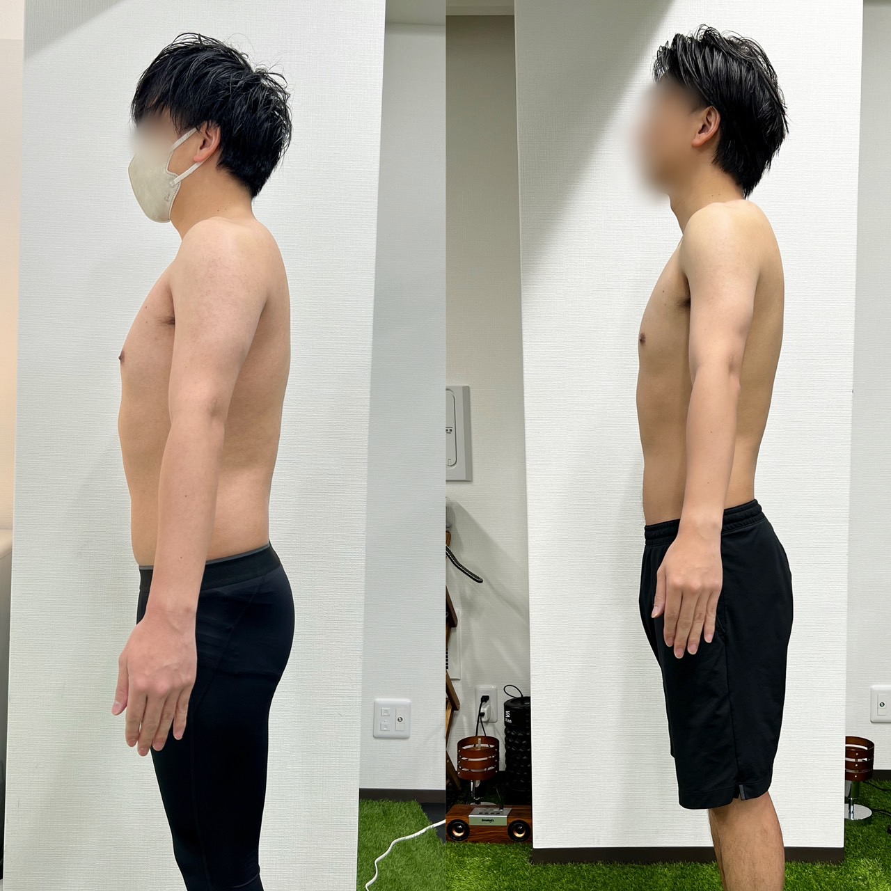 ダイエット希望の男性、2ヶ月ビフォーアフター（体重-4.6kg、体脂肪率-4.9%）六本松・別府店
