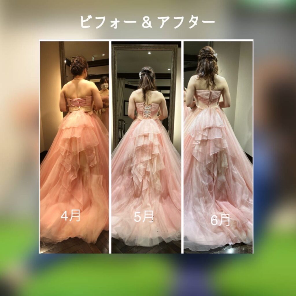 3ヶ月で見違えるウェディングドレスの着こなし！ブライダルダイエットビフォーアフター