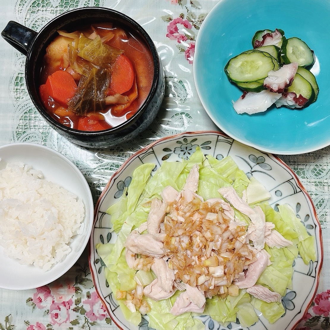 たんぱく質、糖質、お野菜とバランスがとても良いダイエット食事例