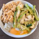 たんぱく質･糖質･お野菜と バランスがとても良い、大橋店お客様の食事例