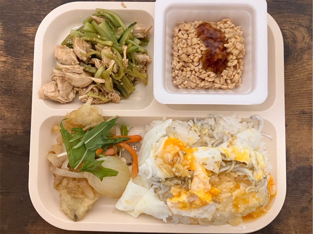 たんぱく質･糖質･お野菜とバランスがとても良い食事例
