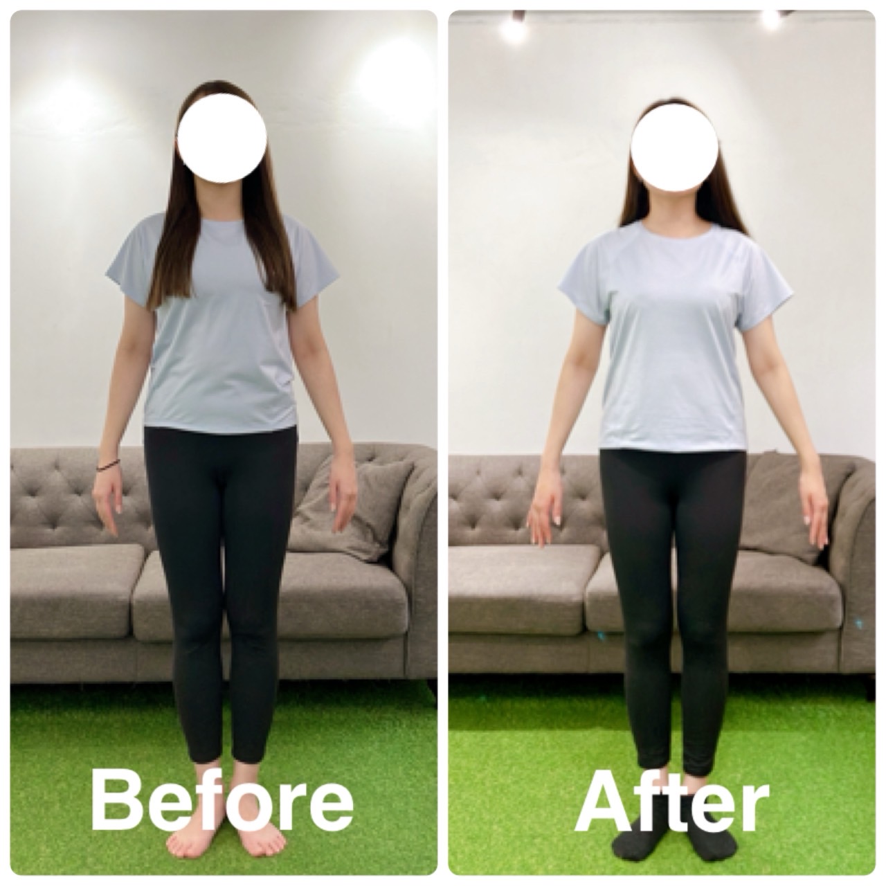 大橋店のお客様3ヶ月間でのボディメイクbefore after