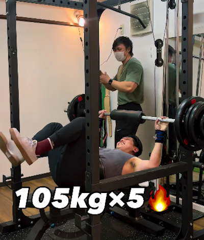 ベンチプレス105kg×5に挑戦