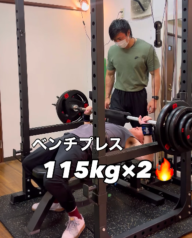 ベンチプレス115kg×2回、あがるかな？