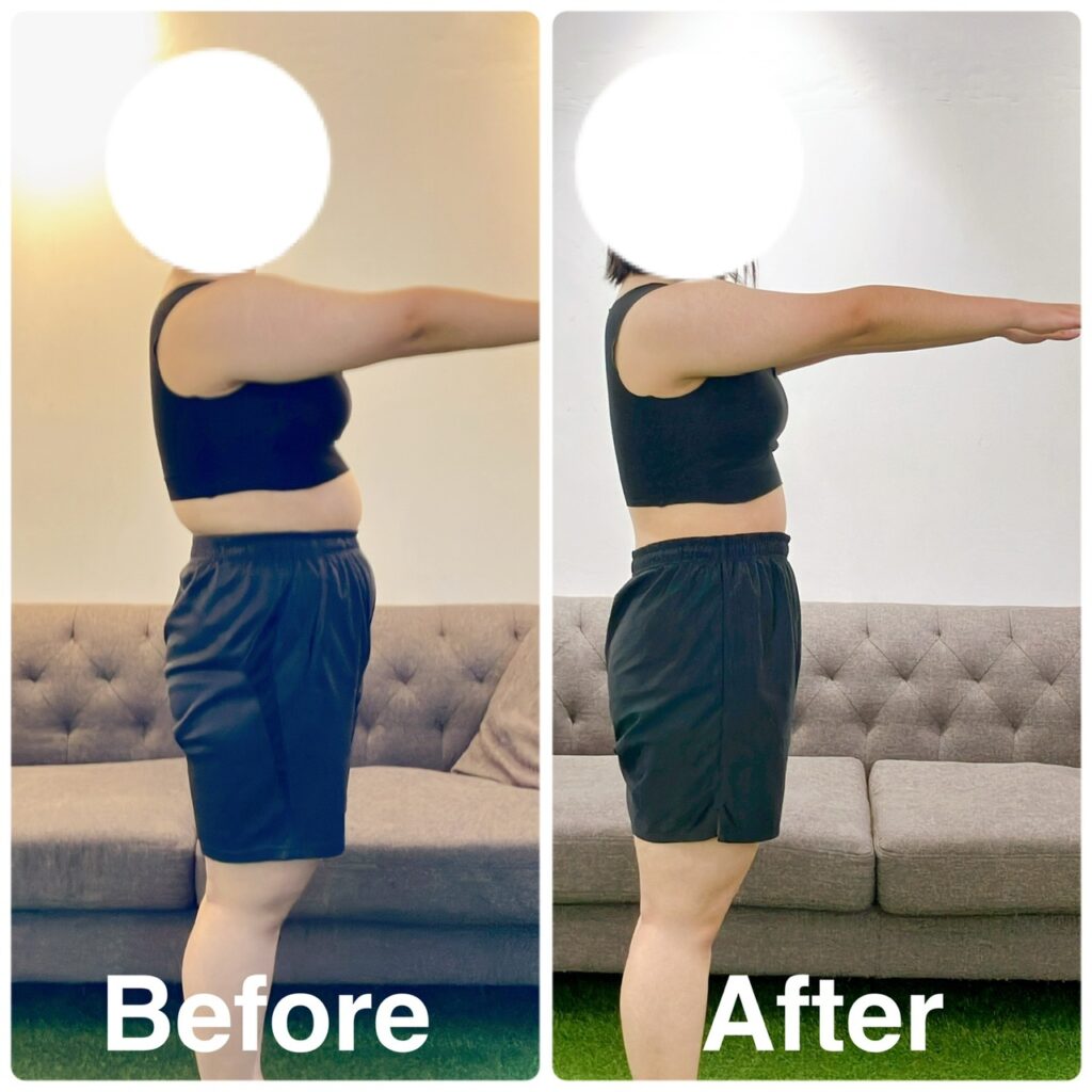 約4ヶ月で体重-12.1kgビフォーアフター（ピラティス／春日原・大野城）