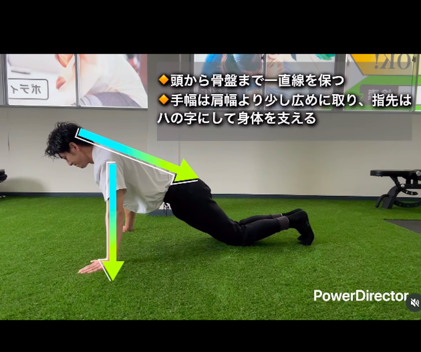 正しいフォームでの腕立てふせ/福津パーソナルジム